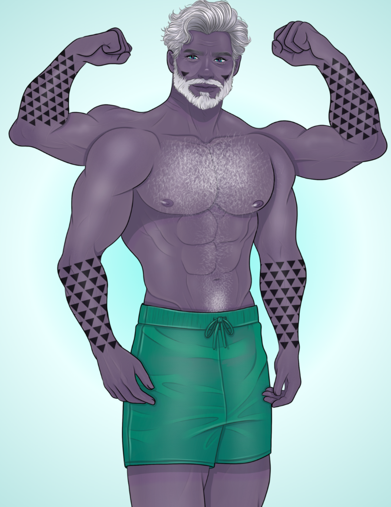 5.5 x 7.1 Postcard SFW Art of Zivren - Rescued by the Alien Dad