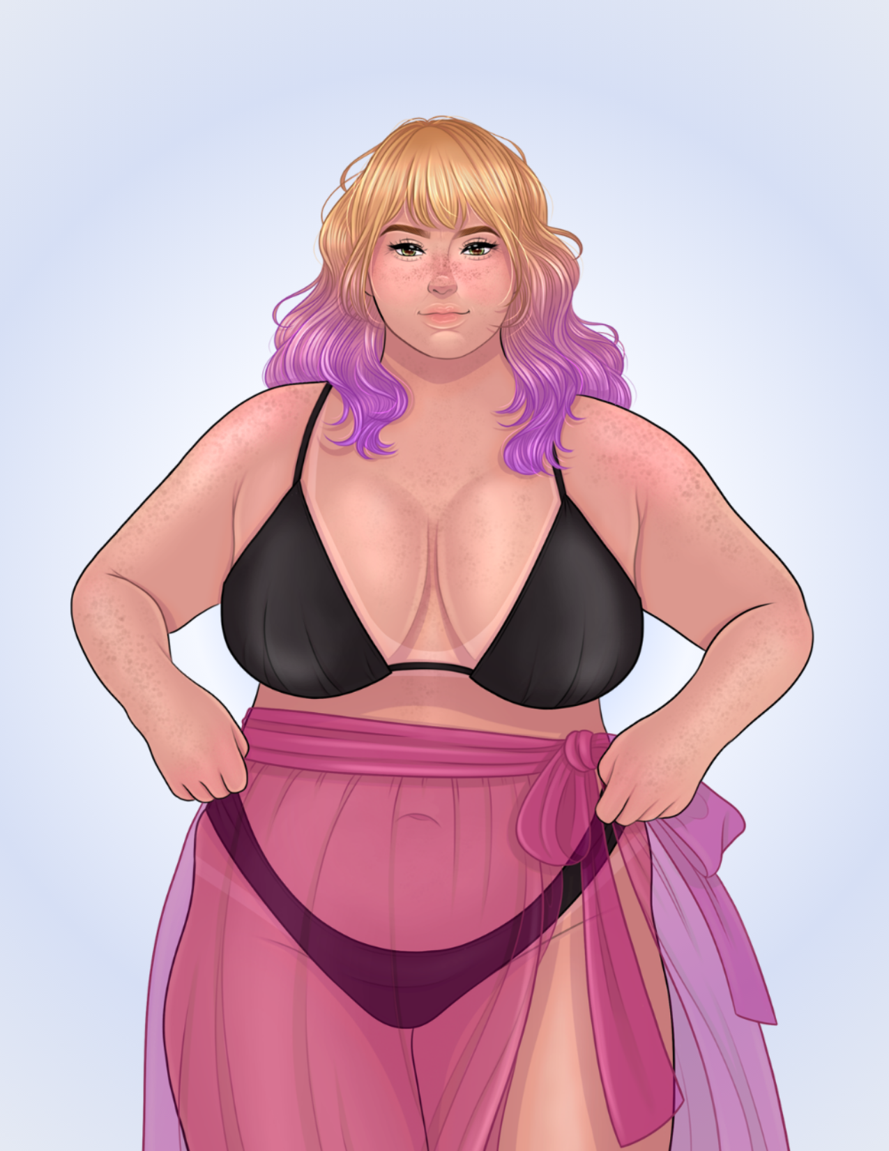 5.5 x 7.1 Postcard SFW Art of June - Rescued by the Alien Dad