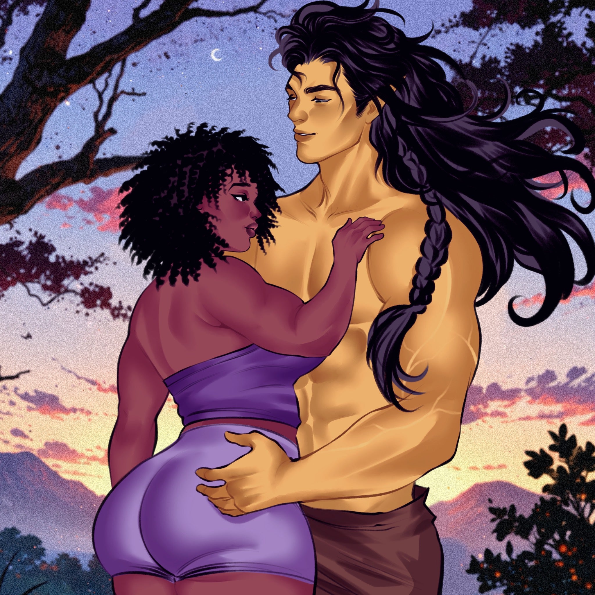 5x5 Postcard SFW Art of Ava and Ahlvo - Charming His Mate