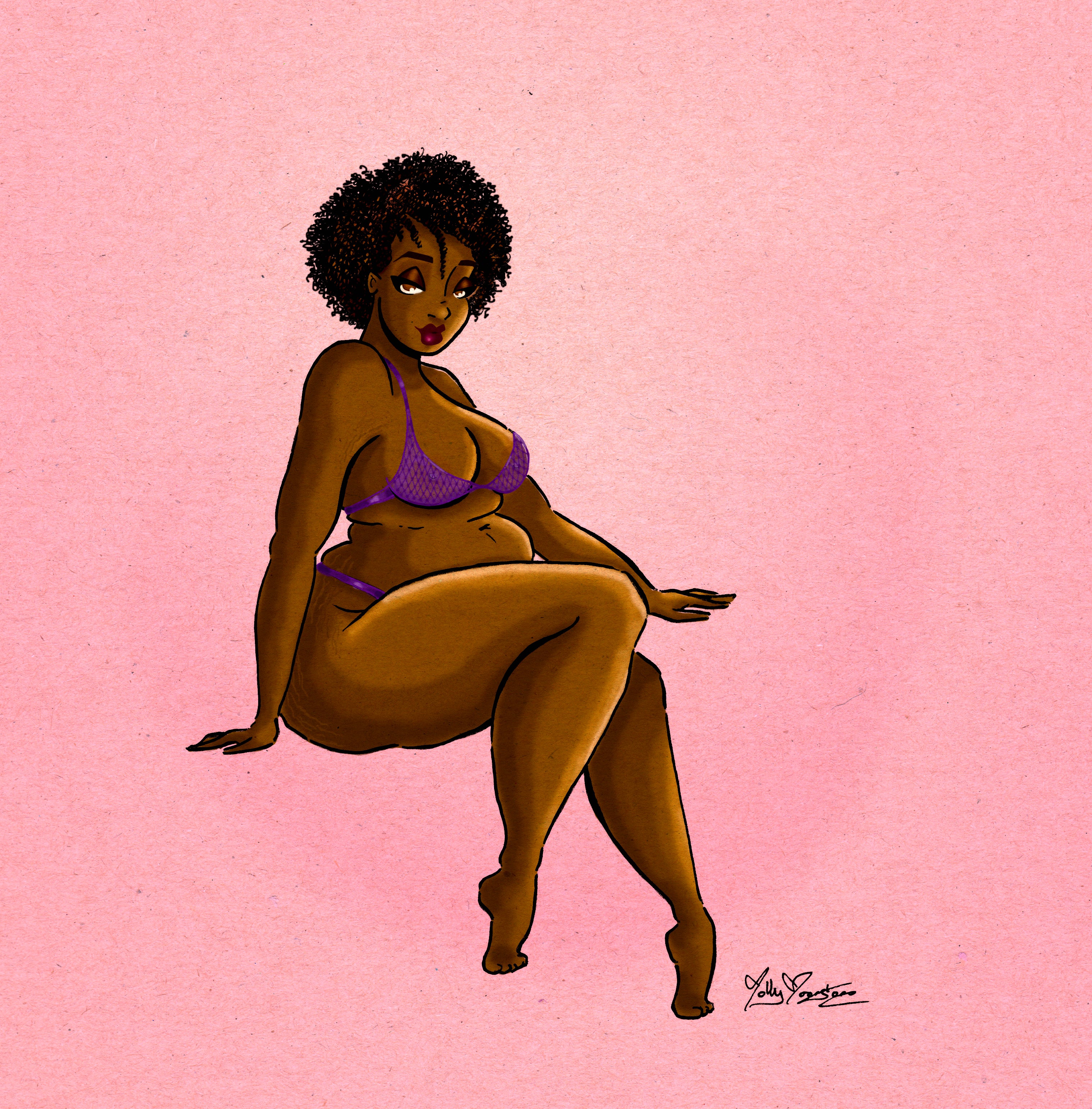Ava Pinup Sticker (3" x 3")