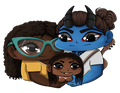 Charlie, Zev, and Nia Chibi Sticker