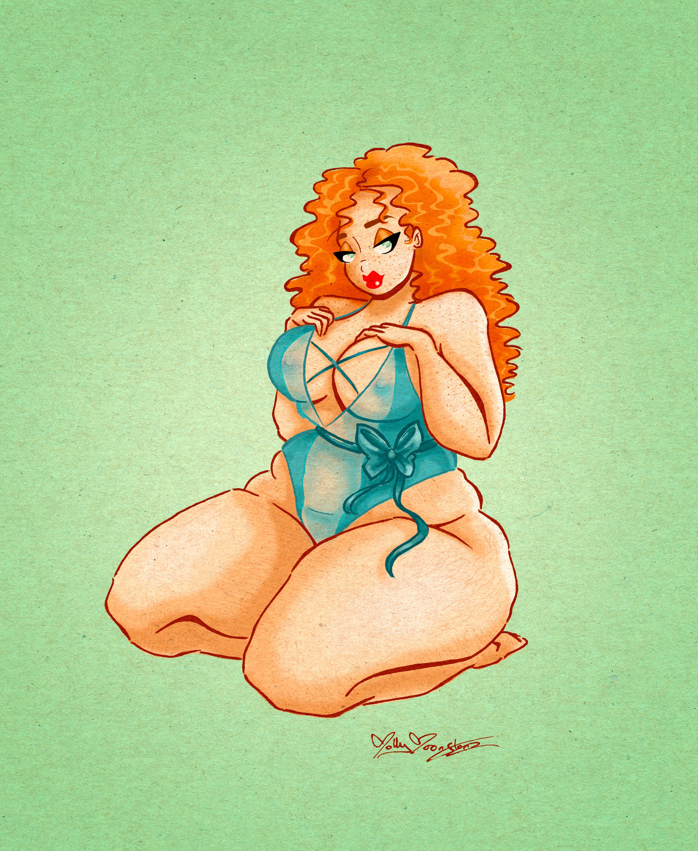 Kate Pinup Sticker (3" x 3.6")
