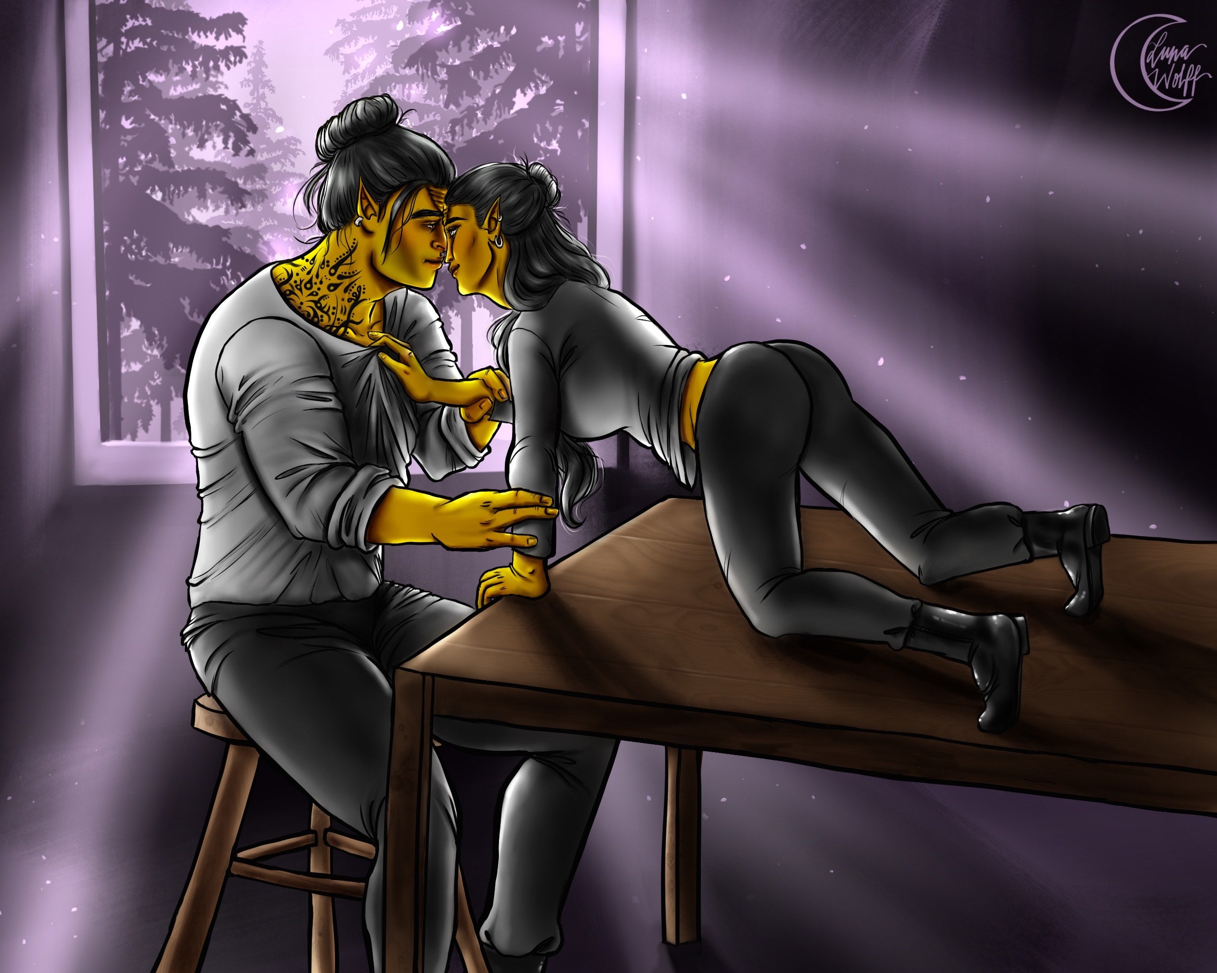 5x7 Postcard SFW Art of Nalba and Waldric - Healing His Mate