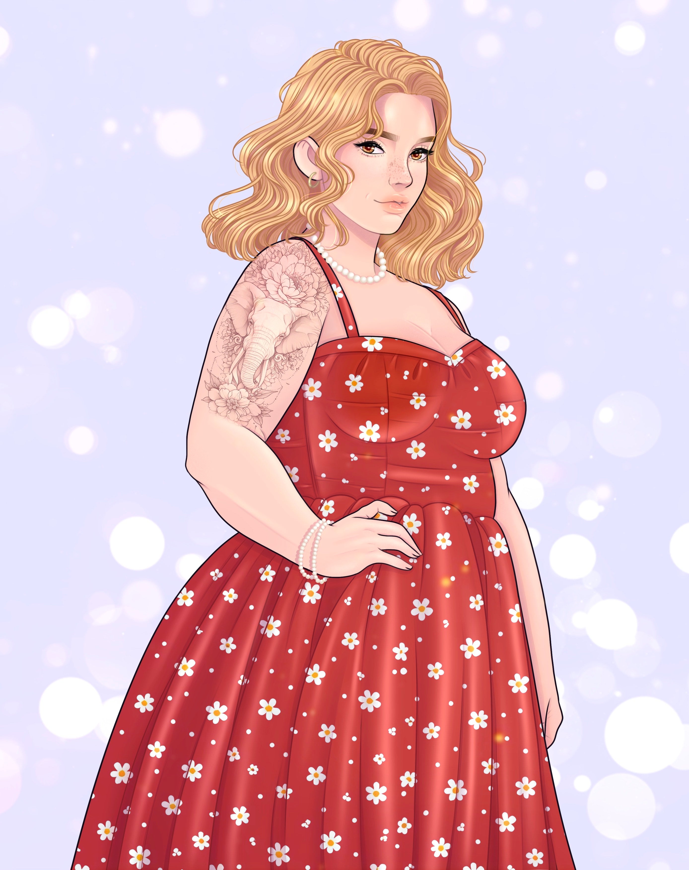 5x7 Postcard SFW Art of Natalie- Adored by the Grumpy Ghost