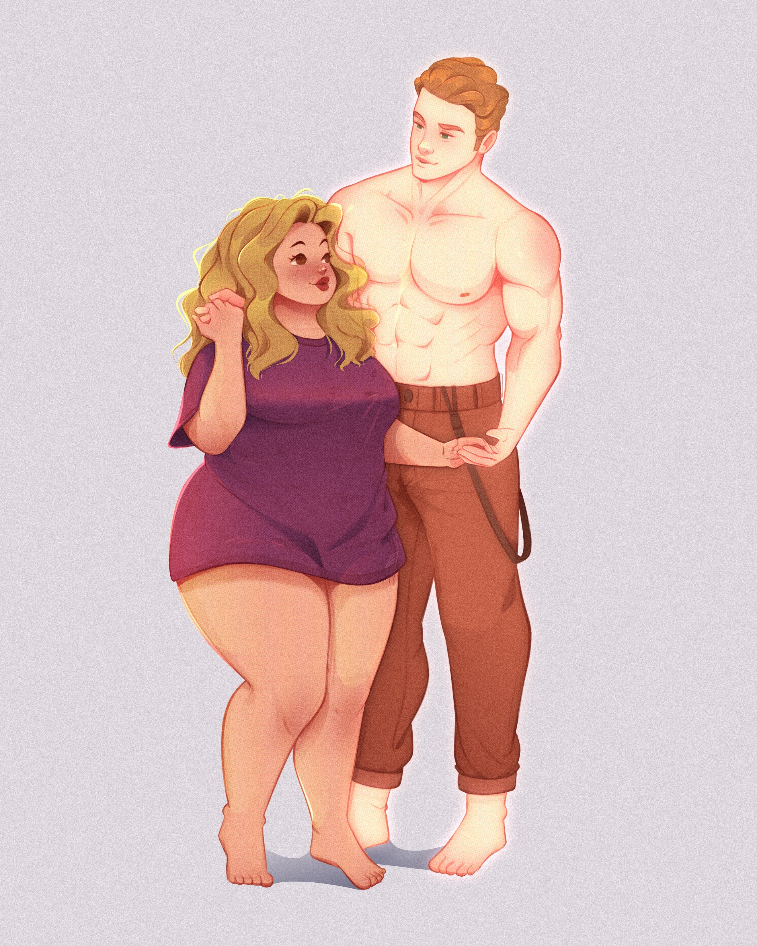 5x7 Postcard SFW Art of Natalie and Winston - Adored by the Grumpy Ghost