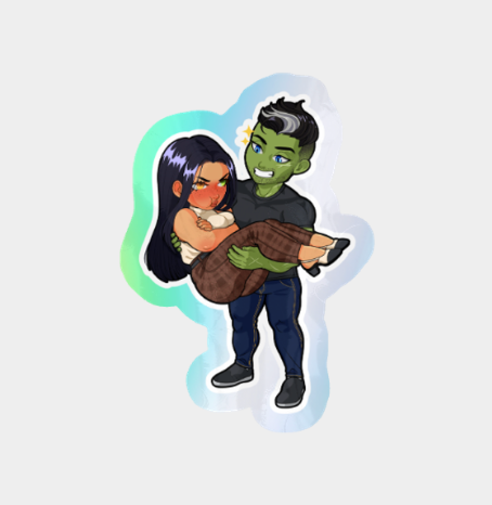 Lindsay & Dominic Chibi Sticker