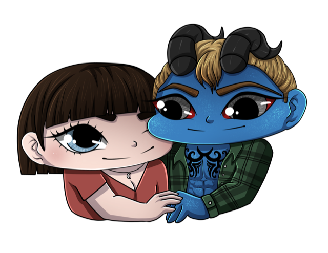 Vanessa & Axil Chibi Sticker
