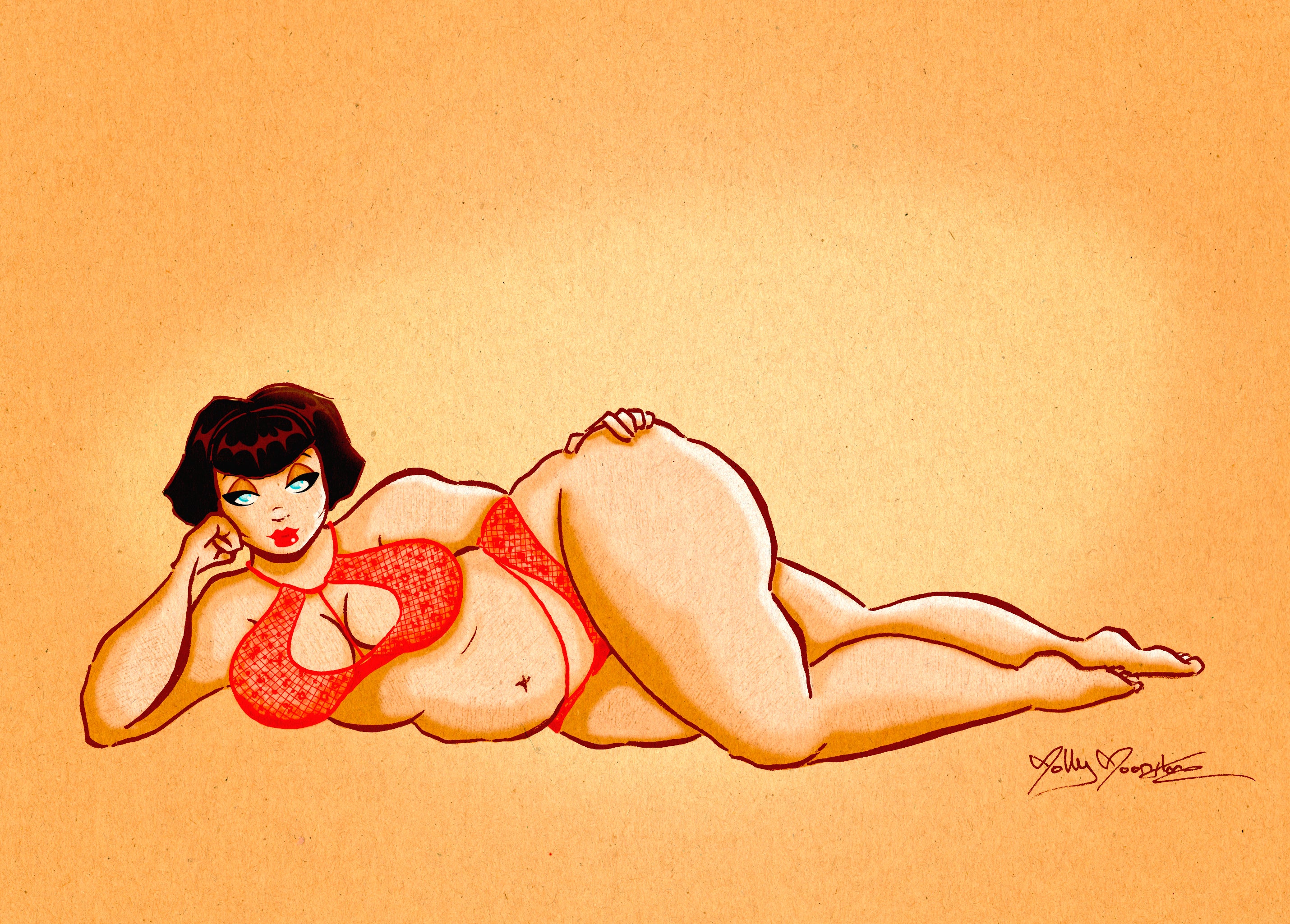 Vanessa Pinup Sticker (4.2" x 3")